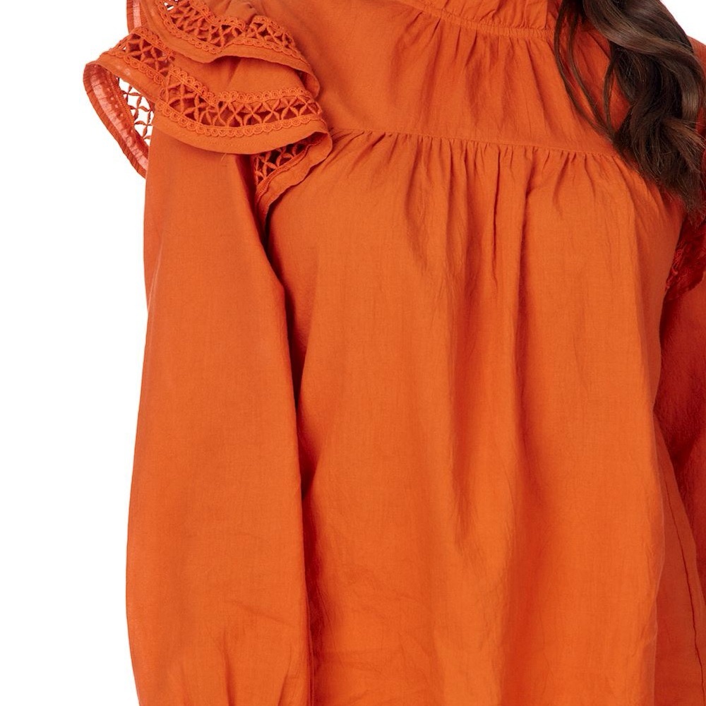 Mudpie Orange Ruffle Blouse - Picture 4 of 7